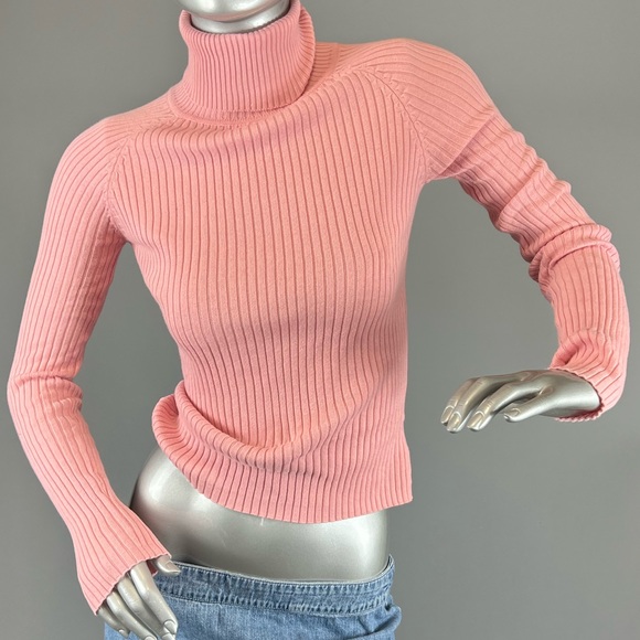 Sweaters - ❌SOLD❌Tattoo Y2K Pink Fitted Turtleneck Sweater